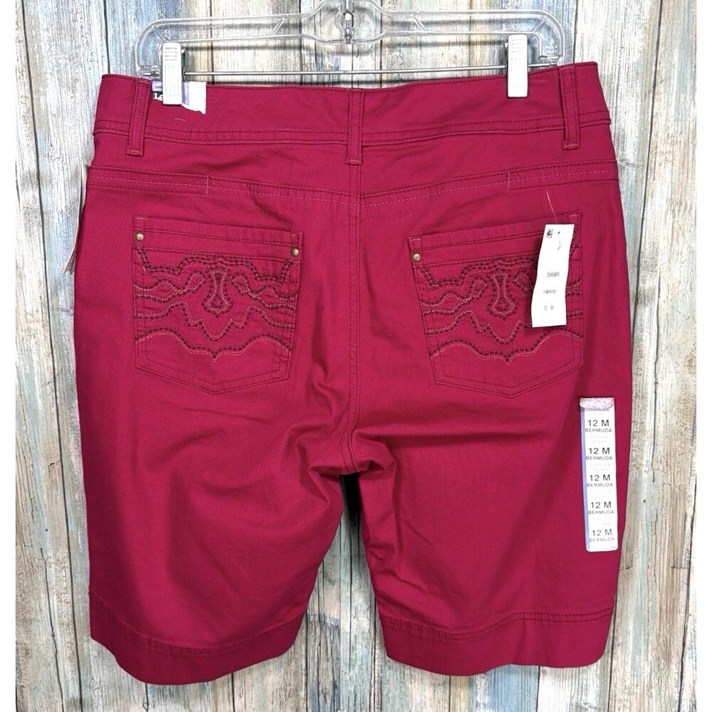Lee Slender Secret Womens Bermuda Shorts Pink Magenta Size 12 Medium NWT